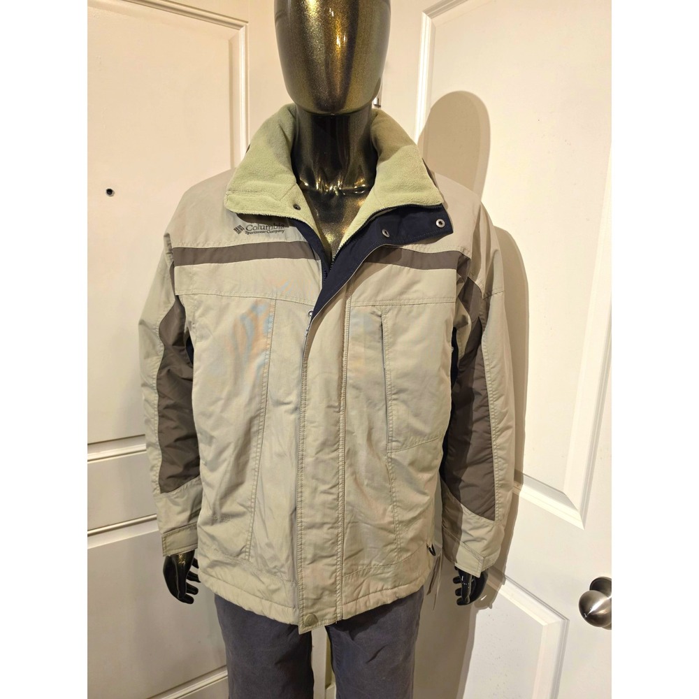 Columbia Mens Colorblock Insulated Parka Jacket Full Zip Snap Size Large